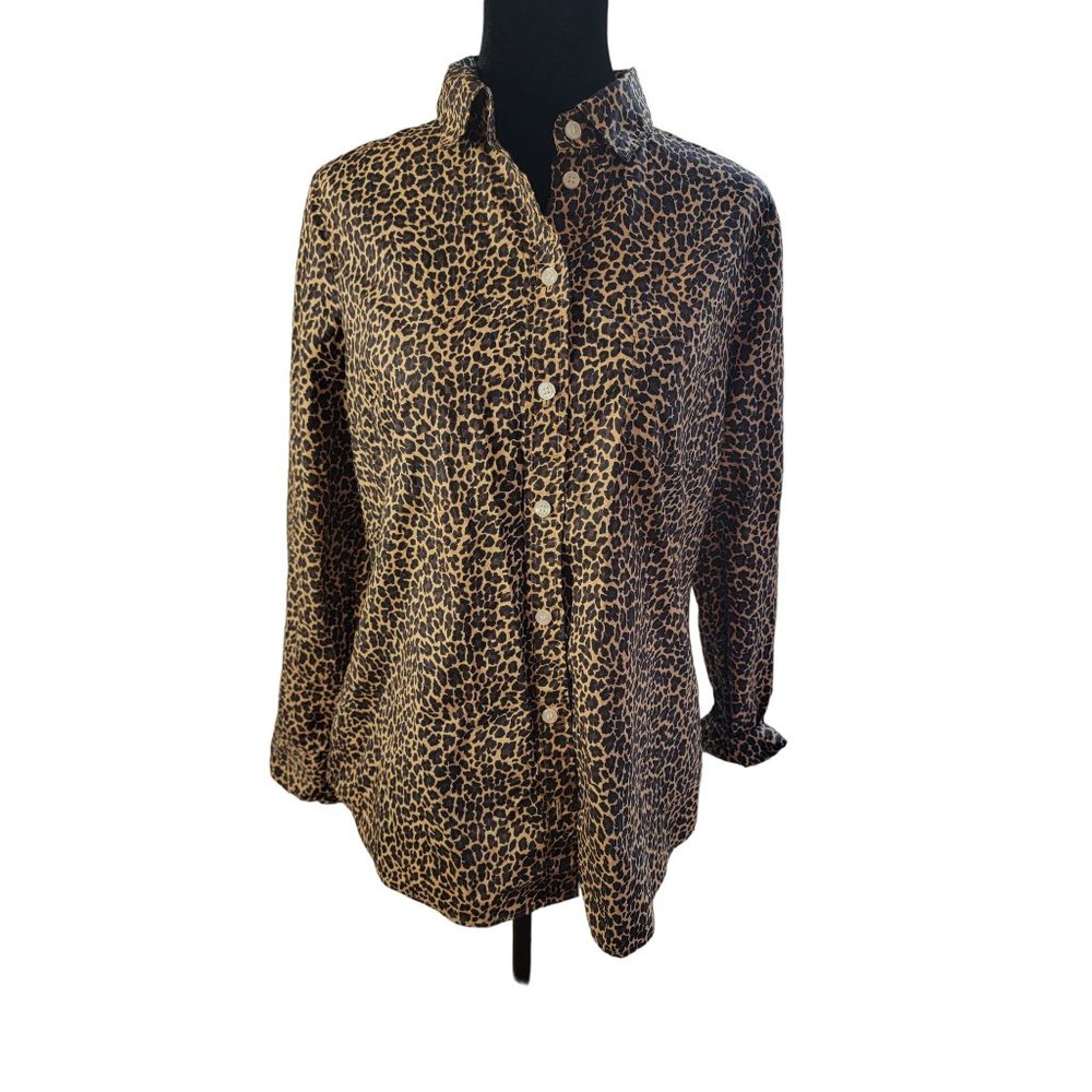 J.Crew Cheetah print button down shirt, size Small